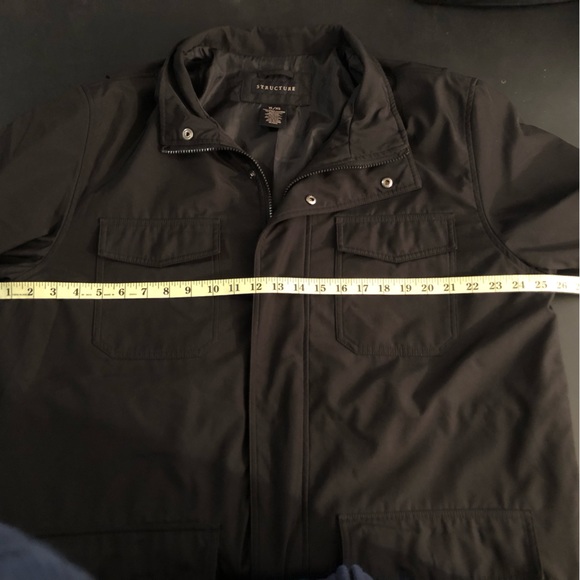 Structure Mens Utility / Field Jacket Size XL Black Full Zip Inside Drawstring - Picture 12 of 14